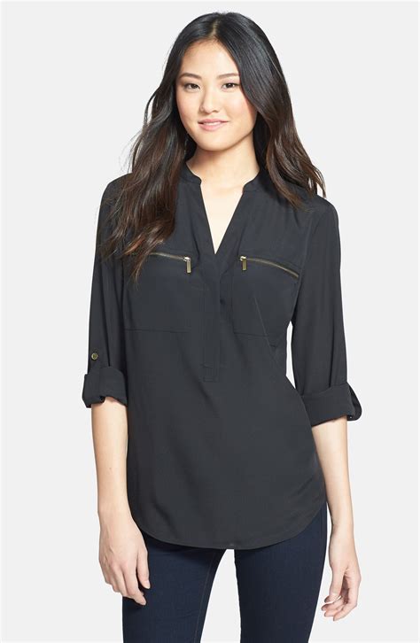 michael kors blouse with zipper|michael kors blouses clearance.